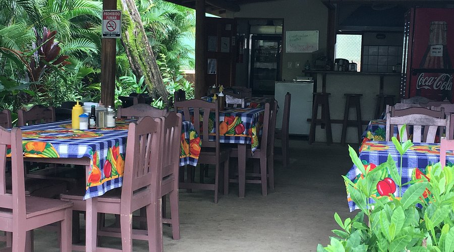 Rosi's Soda restaurant front with outdoor seating in Nosara, Costa Rica
